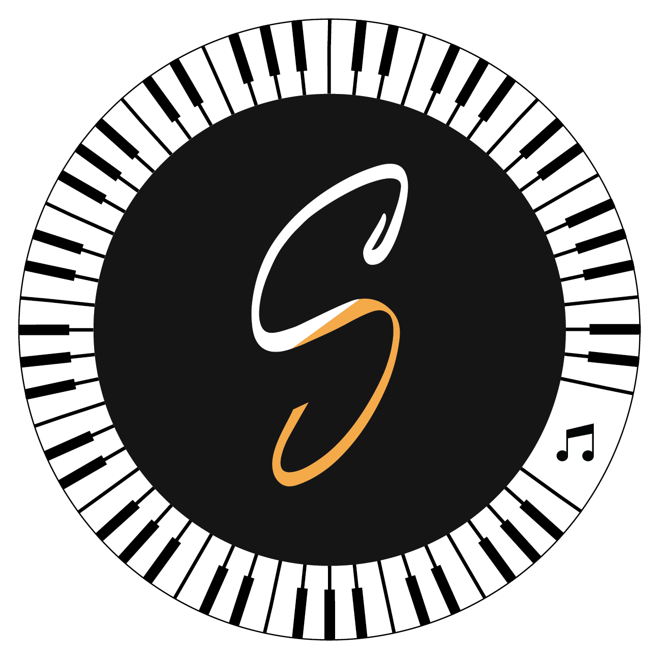 S Logo Surrounded by Piano Keys